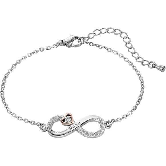 Infinity Rose Gold Heart Bracelet - Stainless Steel Birthday Gift Mom, Daughter - Picture 5 of 5